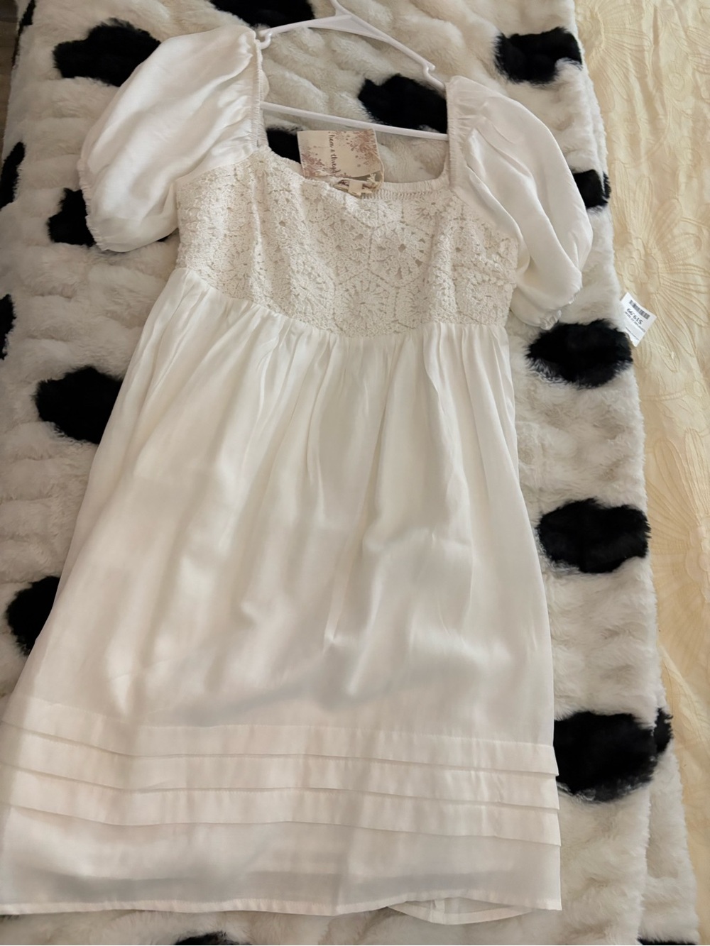 White Lace Bodice Babydoll Dress